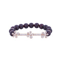 Jasmine Charm Garnet Diamond Bracelet in 18K White Gold