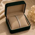 Aurex Asscher Solitaire Diamond tennis Bracelet in 18K White Gold