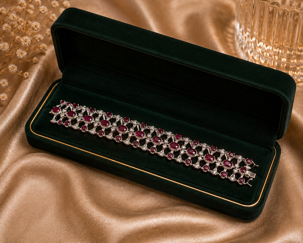 Majestique Royale Diamond Couture Bracelet in 18K White Gold