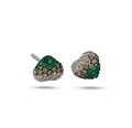 18K White Gold Black Diamond Halo Earrings
