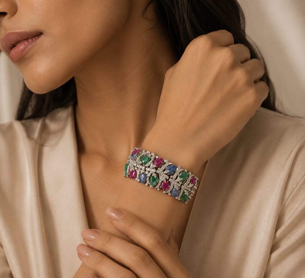 Celestique Diamond Statement Bracelet in 14K Gold
