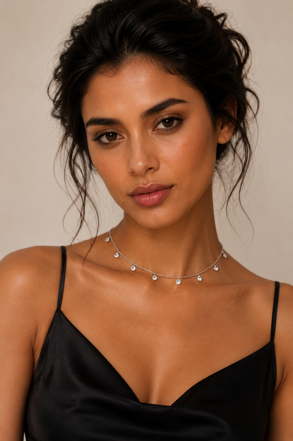 Minimal Diamond Charm Necklace in 18K Gold
