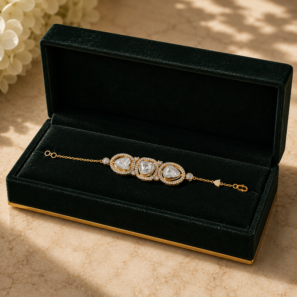 Aurielle Polki Diamond Bracelet in 18K Gold