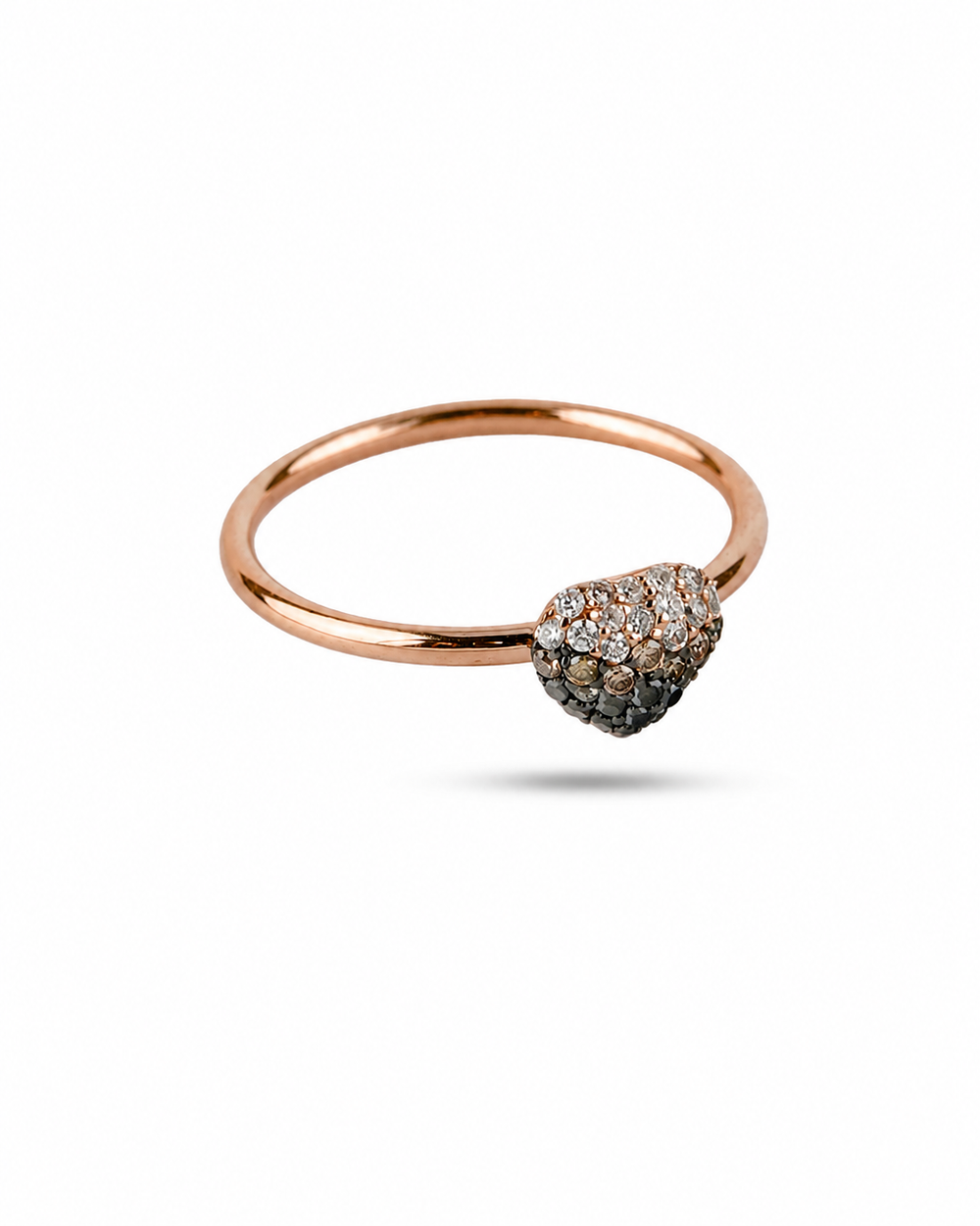 18K White Gold Heart Diamond Solitaire Ring