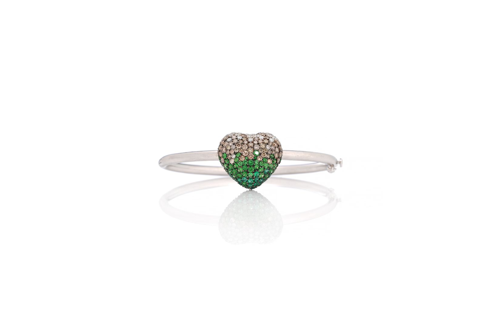Disco Heart Garden Diamond Bracelet in 18K White Gold