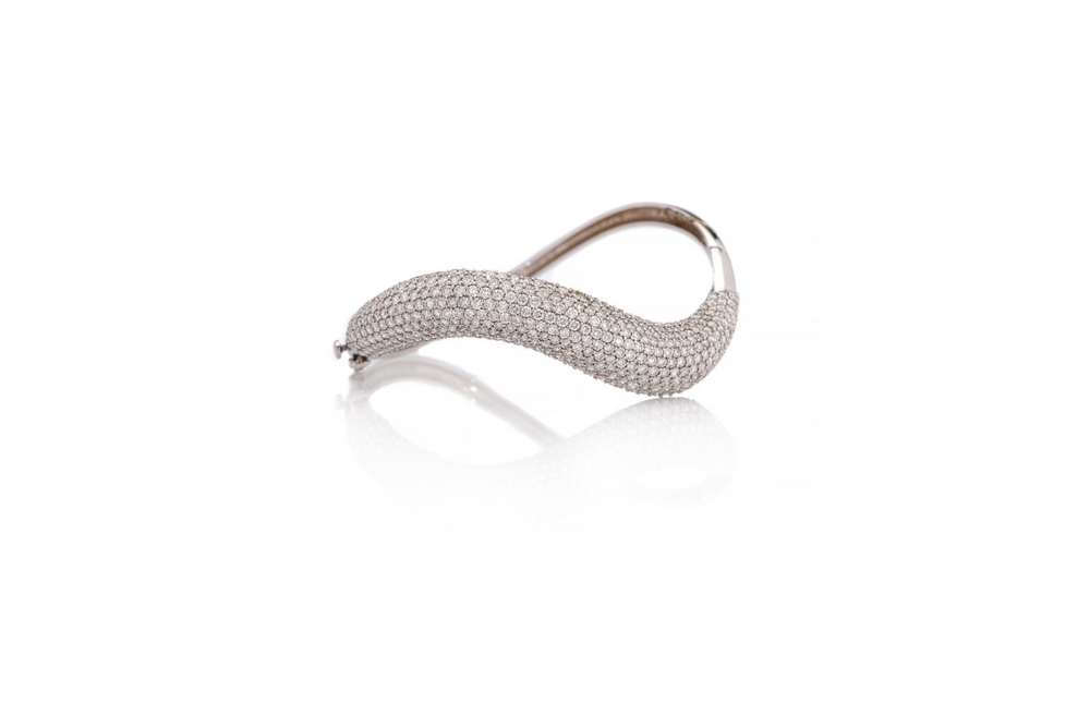 Veloura Pavé Diamond Bracelet in 18K White Gold
