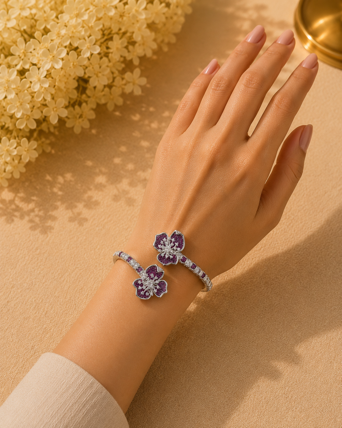 Eternal Rose Diamond Bracelet in 18K White Gold