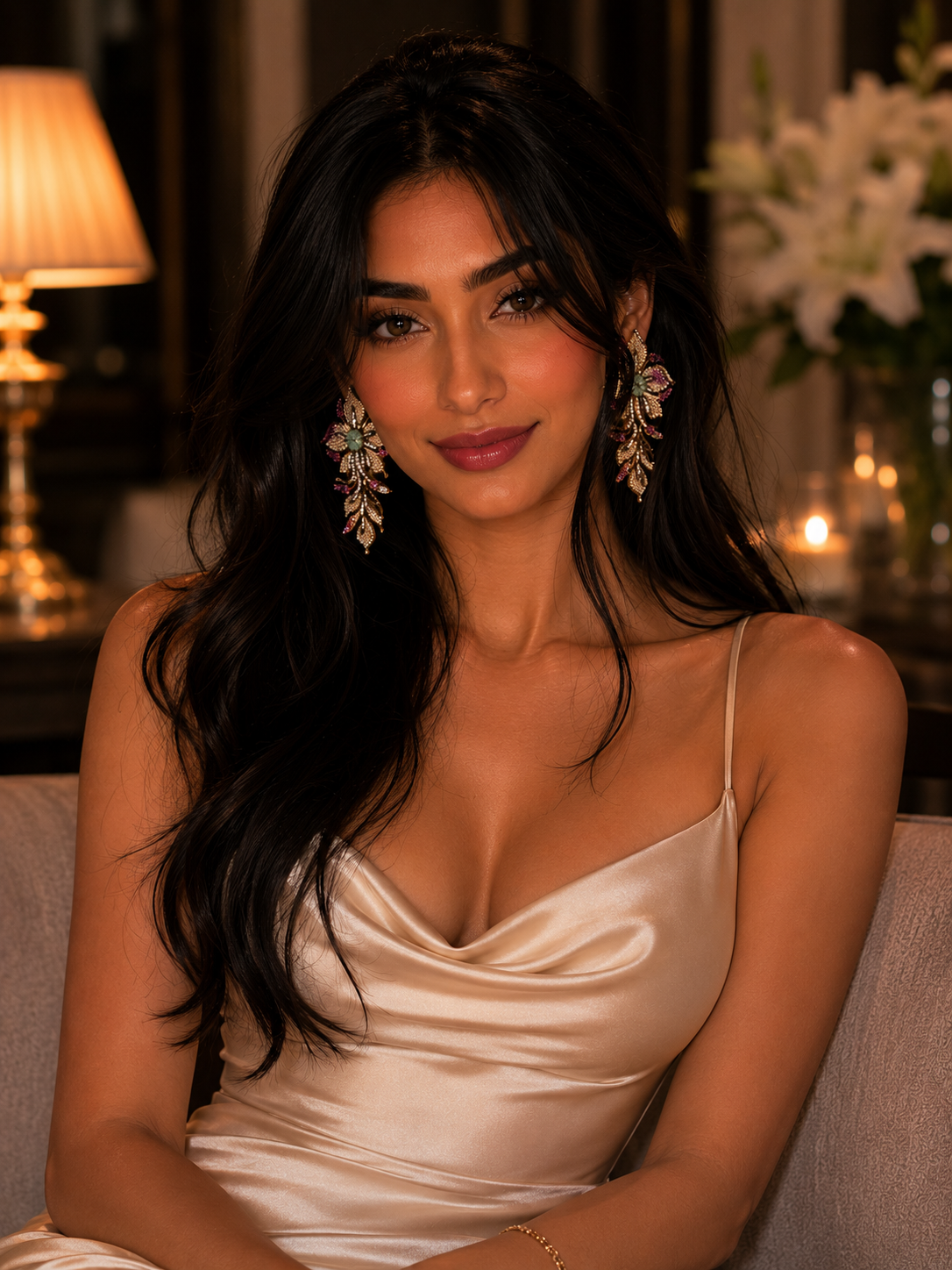 Jardiné Gemstone Diamond Chandelier Earrings