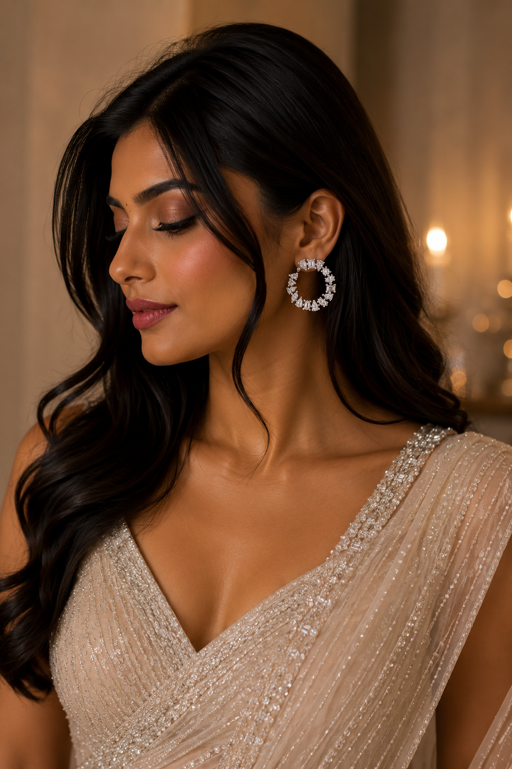 Celeste Vine Diamond Ear Climbers