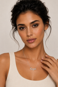 Diamond Initial Style Necklace in 18K Gold