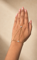 18K White Gold Diamond Hand Chain