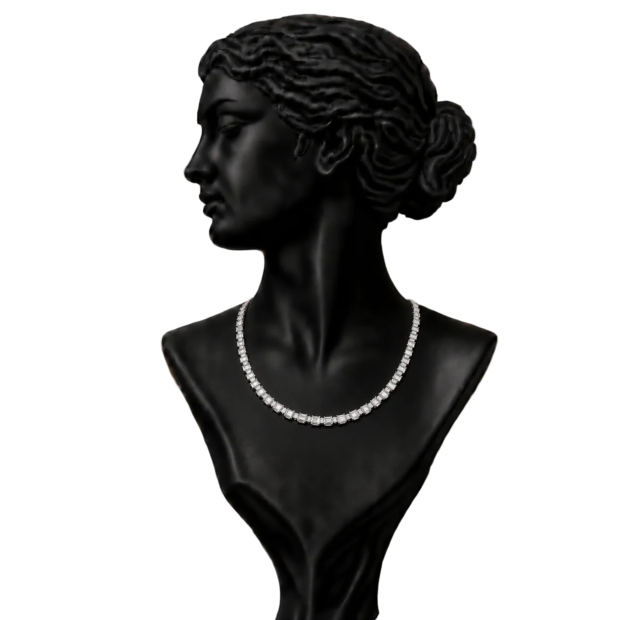 Noir Elegance Diamond Tennis Necklace in 18K Gold | Luxury Fine Jewellery