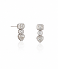 Geometric Diamond Drop Earrings in 18K White Gold | Luxury Fine Jewellery