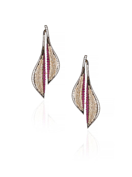 Rosévelle Diamond Leaf Drop Earrings