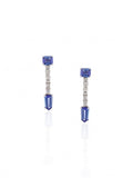 Sapphire Line Diamond Drop Earrings
