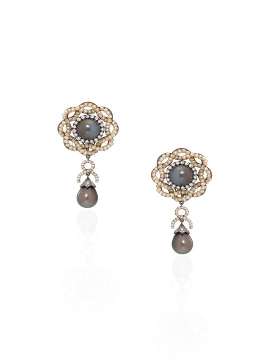 Noir Royale Pearl Drop Earrings