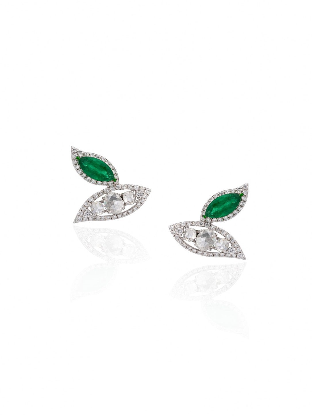Émeraude Marquise Diamond Stud Earrings