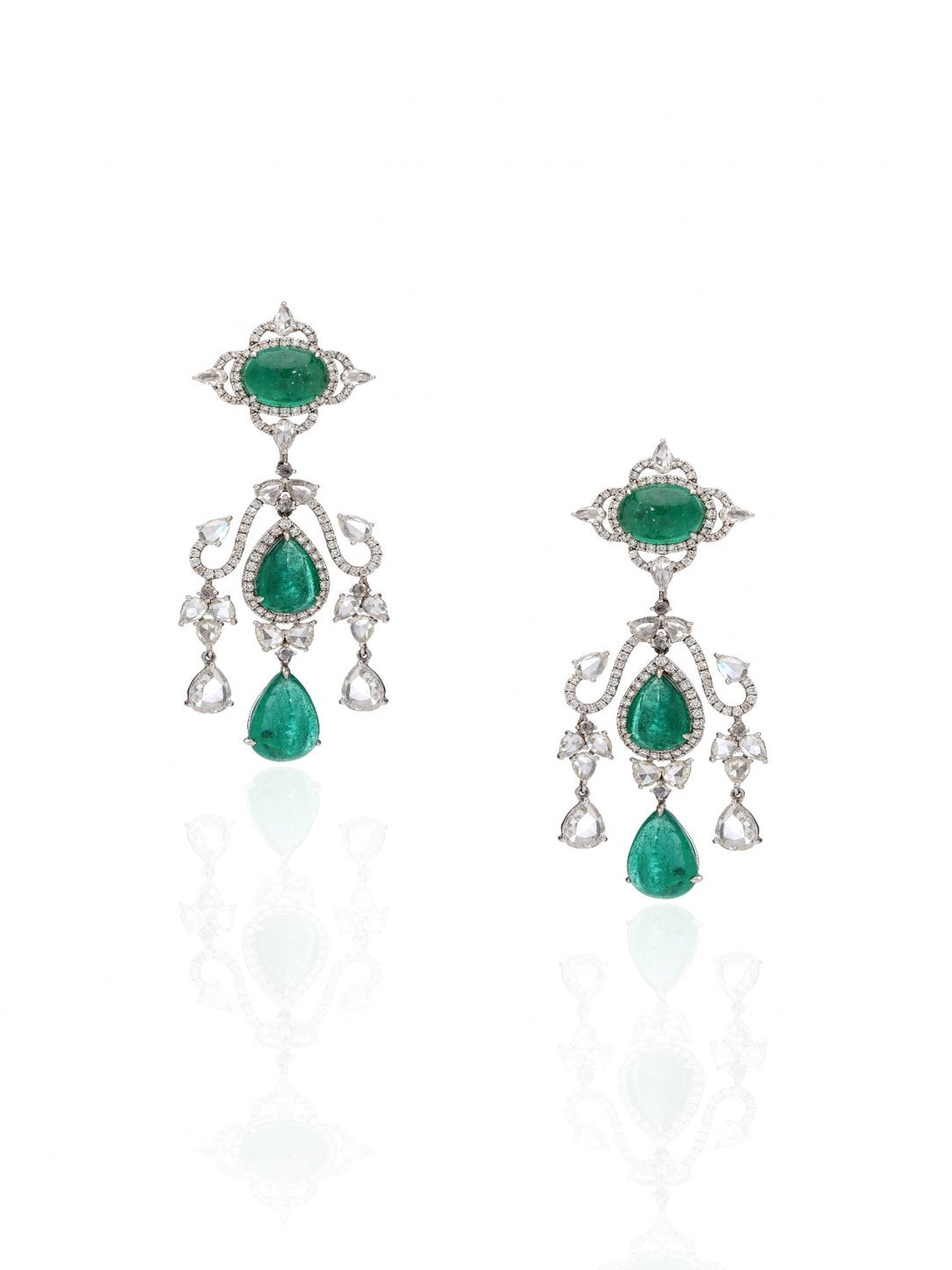 Verdantia Emerald Diamond Chandelier Earrings