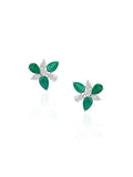 Verde Fleur Emerald Diamond Stud Earrings