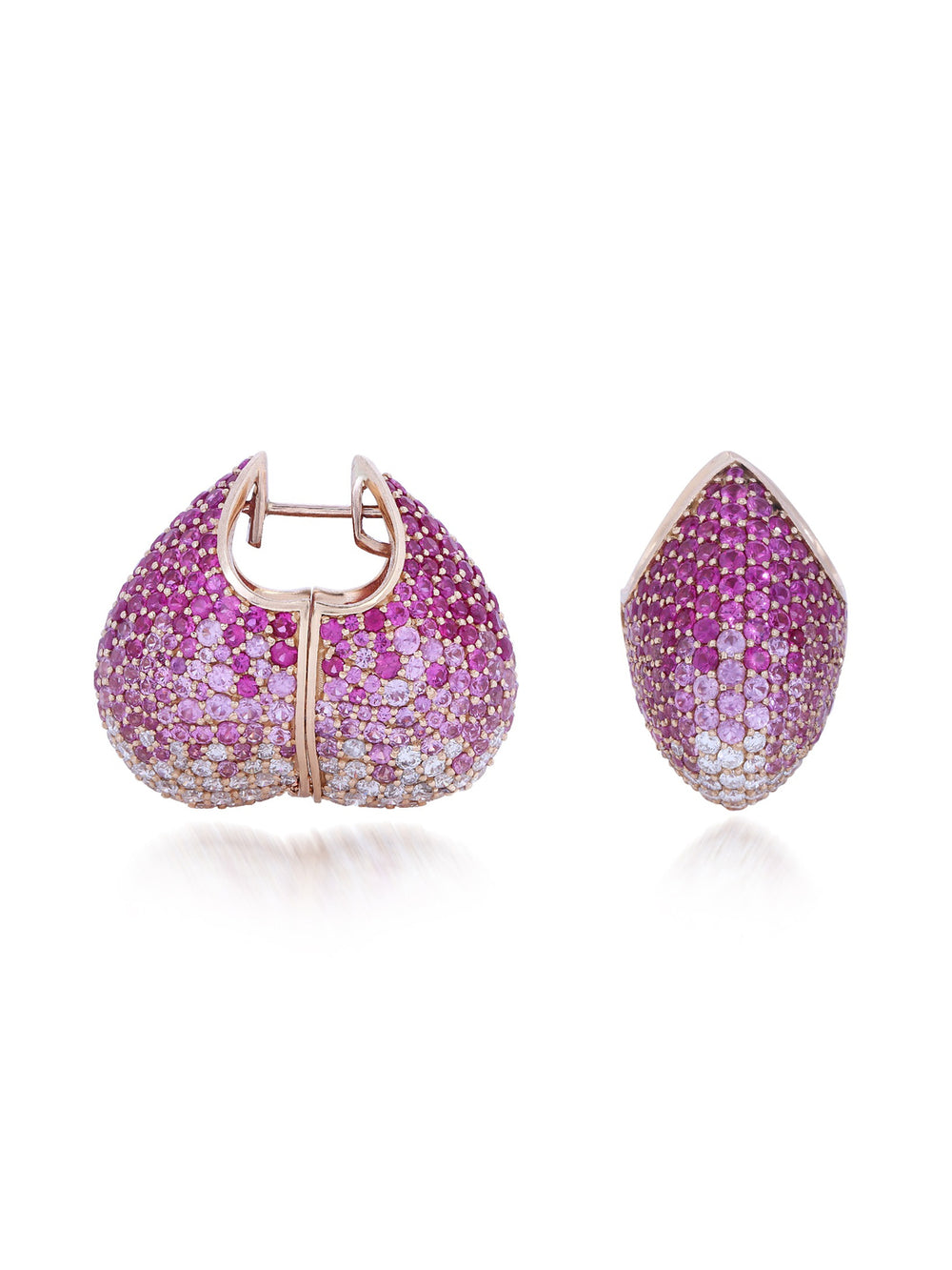 Rosé Pavé Pink Sapphire Hoop Earrings