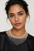 Izzari Majestic Fancy Cut Diamond Statement Necklace in 18K Gold