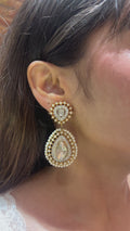 Rajvéra Polki Diamond Drop Earrings in 18K Gold