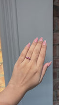 18K Rose Gold Double Heart Diamond Ring