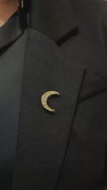 Luxury Rose Cut Natural Diamond Brooch in 14K Gold