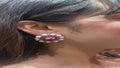 Ruby Halo Diamond Stud Earrings in 18K White Gold | Luxury Fine Jewellery