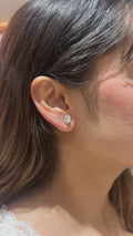 Izzari Vintage Halo Diamond Stud Earrings