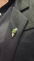Luxury Natural Diamond Brooch in 14K Gold | Designer Jewellery