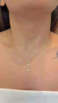 Tiara Oval Bezel Diamond Pendant Necklace in 18K Gold