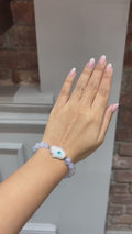 Grey Evil Eye Bracelet | 14K Gold & Natural Diamonds