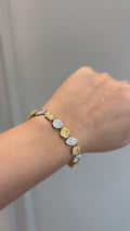 Eclipse yellow and white Diamond Tennis Bracelet in 14K White Gold