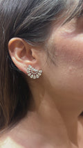 18K White Gold Diamond Floral Earrings