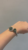 Bloom Emerald Diamond Bracelet in 18K White Gold