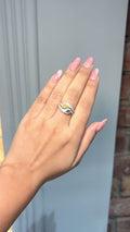 Twin Serpent Diamond Ring in 18K White Gold