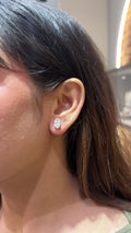 18K White Gold Diamond Cluster Stud Earrings