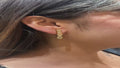 18K Yellow Gold Diamond Bar Drop Earrings