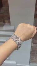 18K White Gold Multi Row Diamond Bracelet