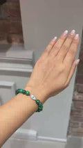 Green Onyx Evil Eye Bracelet | 14K Gold & Natural Diamonds