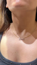 18K Yellow Gold Minimal Diamond Necklace
