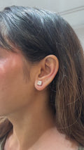18K White Gold Eme. Cut Diamond Stud Earrings