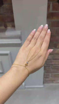 18K Gold Diamond Palm Chain Harness