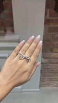 18K White Gold Diamond Crossover Ring