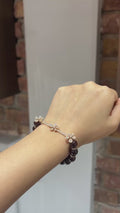 Jasmine Garnet Diamond Bracelet in 18K White Gold