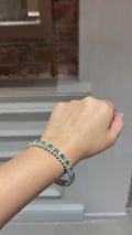 Verde Oval Diamond Emerald Bracelet in 18K Gold