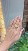 Golden Duo Halo Diamond Ring in 18K White Gold