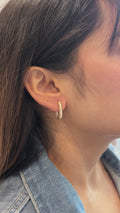 Izzari Verona Diamond Link Hoop Earrings