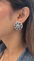 Izzari Rosé Mosaic Gemstone Statement Earrings